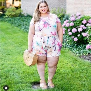 Fun tropical print romper!